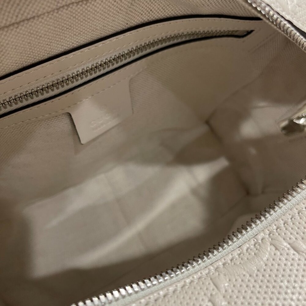 Gucci Calfskin GG Tennis Embossed Square Messenger Bag Mystic White (JB1362) - Picture 7 of 9